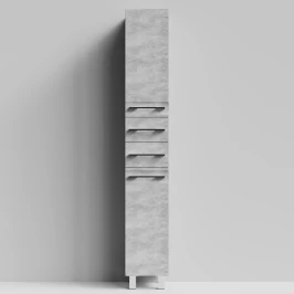 Пенал Мальта 30 напольный, Горный камень ПВХ 57807, правый, бельевая корзина