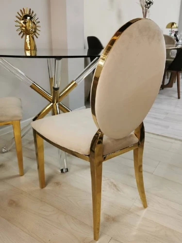 Стул обеденный София DC-1102, 45х42х92, бежевый, золото