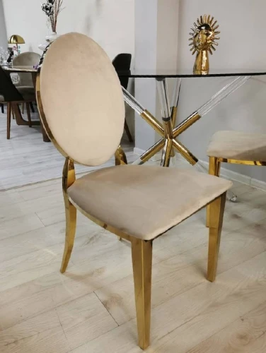 Стул обеденный София DC-1102, 45х42х92, бежевый, золото
