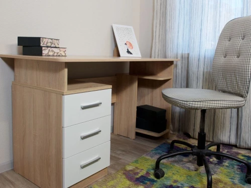 Стол «Гарвард» 130 3ящ, Дуб сонома/Белый