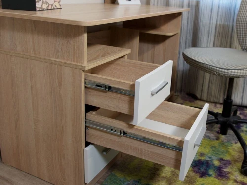 Стол «Гарвард» 130 3ящ, Дуб сонома/Белый