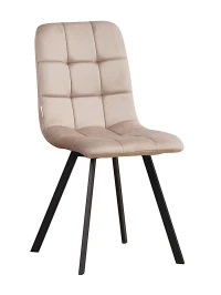 C919/DC809 Стул мягкий, ПЕПЕЛЬНО-СЕРЫЙ#h8 велюр, каркас металл черный КВАДРАТ