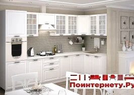 Кухонный гарнитур Прага 3300х1390 (белое дерево)