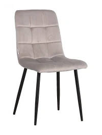 C919/DC809 Стул мягкий, СЕРО-БЕЖЕВЫЙ#h9 велюр, каркас металл черный КРУГЛЫЙ NEW