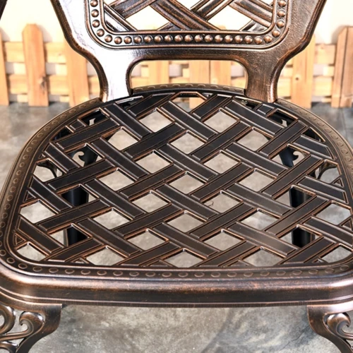 Комплект мебели из литого алюминия стол Барселона + 6 кресел Финляндия