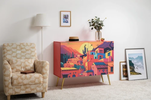 Комод Кармин 16.230.03, Красный, Белый