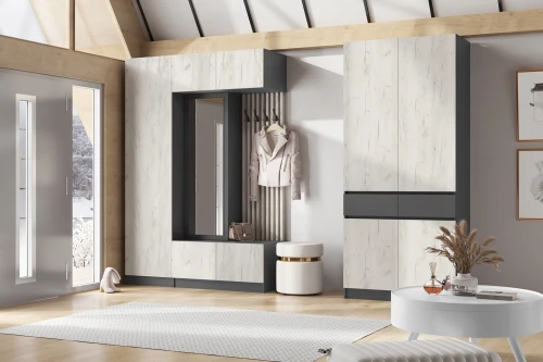 Прихожая Роджина, Графит, Дуб крафт белый