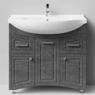 Тумба Адам 90 напольный, Серый камень ПВХ 57806, левый Vodok с раковиной в комплекте