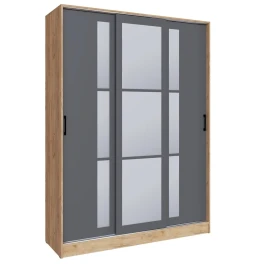 Шкаф-купе Стиль-2 160, Дуб Крафт Золотой, Графит серый