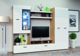 Гостиная Нэнси Вариант №4, Белый глянец холодный, Сонома