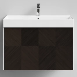 Тумба Катарини, 85 подвесной, Дуб цвет 20 Vodok с раковиной в комплекте