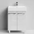 Тумба Мальта 60 напольный, двери, Белый камень ПВХ 57805 Vodok с раковиной в комплекте