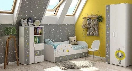 Кровать с подъёмным механизмом Трио КРП-01 80х186, звездное детство