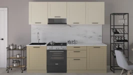 Кухонный гарнитур Леко Берген 2400 белый/Терра/Коста Кухонный гарнитур Леко Берген 2400 белый/Терра/Коста