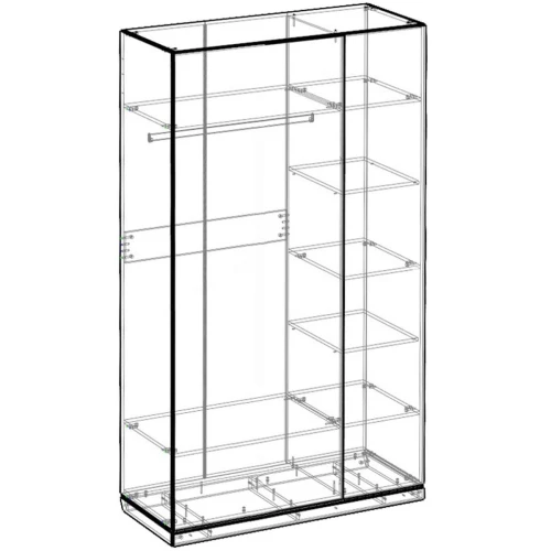 Шкаф Капри 3дв с зеркалом, бежевый