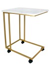 Стол приставной МеталлАрт М007 белый мрамор/золото