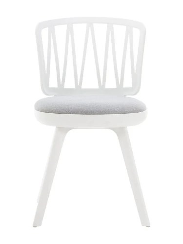 DC275 Стул пластиковый, каркас Белый, подушка Серая