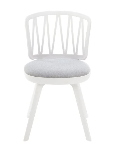 DC275 Стул пластиковый, каркас Белый, подушка Серая