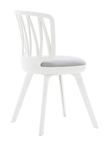 DC275 Стул пластиковый, каркас Белый, подушка Серая