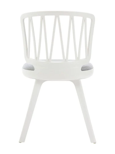 DC275 Стул пластиковый, каркас Белый, подушка Серая