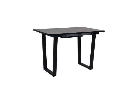 Стол Саен 8 раскладной, Черный/Бетон