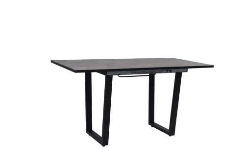 Стол Саен 8 раскладной, Черный/Бетон