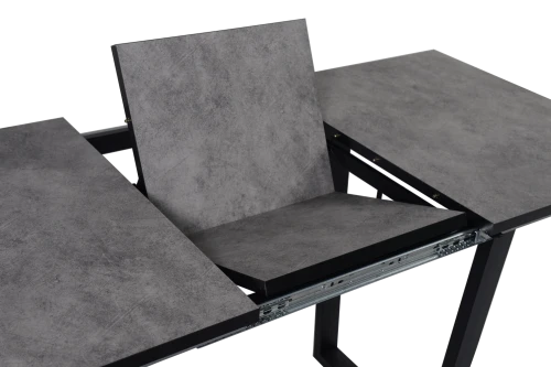 Стол Саен 8 раскладной, Черный/Бетон
