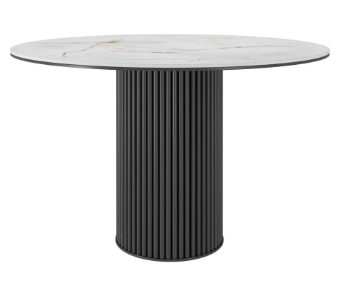 Стол DikLine AKR120 Керамика глянец Ostra Bianco/подстолье черное/опоры черные (2 уп.)