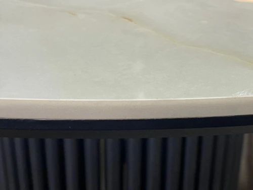 Стол DikLine AKR120 Керамика глянец Ostra Bianco/подстолье черное/опоры черные (2 уп.)