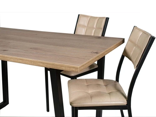 Обеденная группа (Стол Патика и 4 стула Дункан), кожзам Линкольн беж