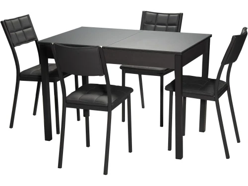 Стол М81 ДП1-03-03 1100(1400)*680 «Бристоль» Стекло Мателюкс с/в «Темно-серое», Н/с Графит