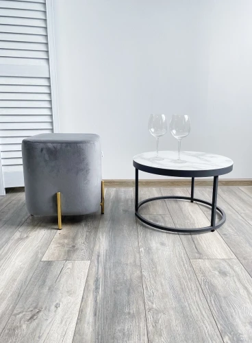 Пуф для гостиной ARES BLUVEL-14 GREY / GOLD М-City