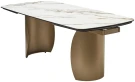 Стол BRONTE 200 раскладной KL-188 Контрастный мрамор матовый, итальянская керамика/ Шампань, ®DISAUR