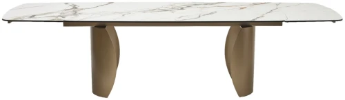 Стол BRONTE 200 раскладной KL-188 Контрастный мрамор матовый, итальянская керамика/ Шампань, ®DISAUR