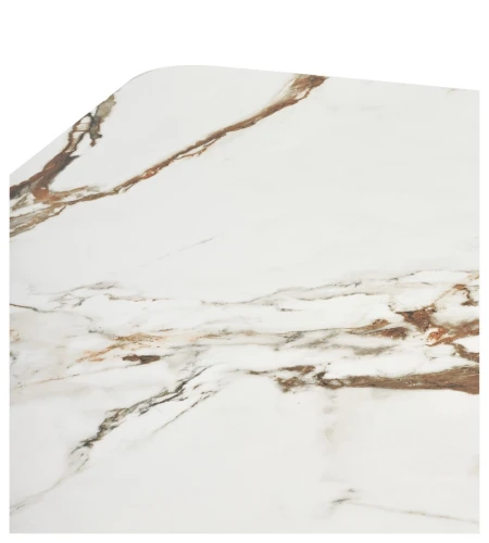 Стол BRONTE 200 раскладной KL-188 Контрастный мрамор матовый, итальянская керамика/ Шампань, ®DISAUR