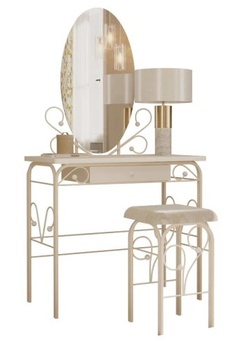 Стол дамский МК-8 с ящиком, ММД303, Белый