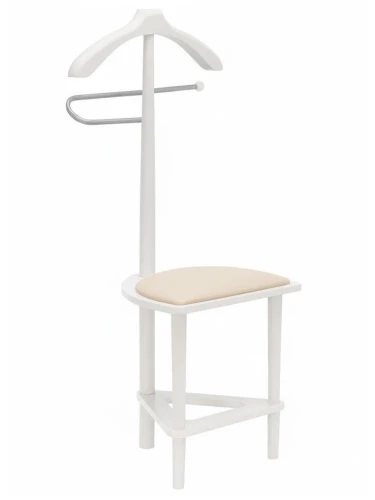 *Вешалка костюмная с сиденьем В 26Н белый/экокожа бежевый