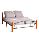 Кровать РУМБА (AT-203)/ RUMBA дерево гевея/металл, 160*200 см (Queen bed), красный дуб/черный Кровать РУМБА (AT-203)/ RUMBA дерево гевея/металл, 160*200 см (Queen bed), красный дуб/черный
