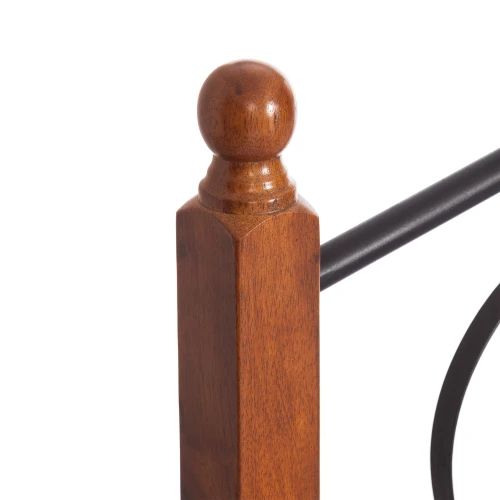 Кровать РУМБА (AT-203)/ RUMBA дерево гевея/металл, 160*200 см (Queen bed), красный дуб/черный