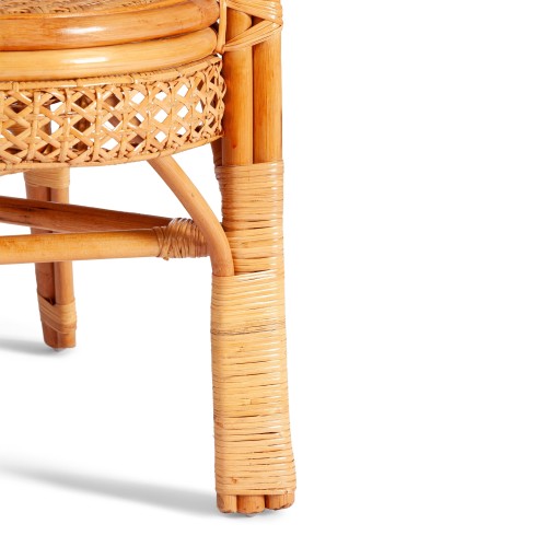 ТЕРРАСНЫЙ КОМПЛЕКТ "PELANGI" (стол со стеклом + 2 кресла) /без подушек/ ротанг, кресло 65х65х77см, стол диаметр 64х61см, Honey (мед)