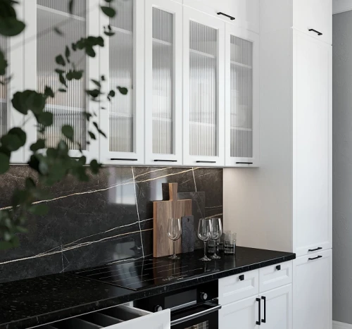 Трехуровневый кухонный гарнитур Тулиппа 34200х1800 Айленд МДФ угловой