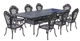 Садовый обеденный комплект из литого алюминия стол Секвойя «Sequoia» 265х113 арт.6367 + 8 кресел Финляндия-4