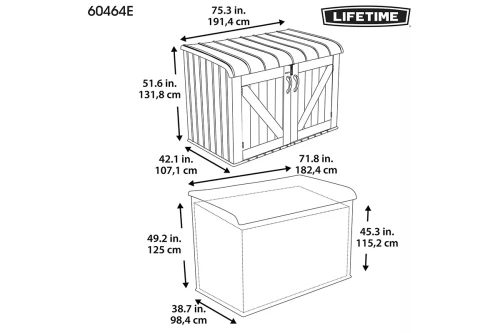 Ящик-шкаф пластиковый LIFETIME,191,4*107,1*131,8см, 2123л