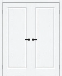 Двустворчатая межкомнатная дверь BRAVO Неоклассик-30 White Silkwood