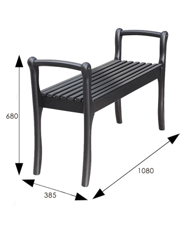 Скамья для прихожей с подлокотниками массив, каркас венге