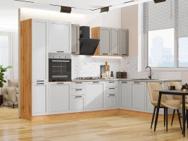 Кухонный гарнитур Нео-03 Clay Silk/Grey Silk Дуб Вотан