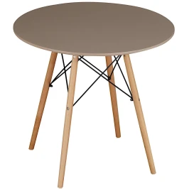 SQT-11 Стол обеденный КОРИЧНЕВЫЙ D90, столешница МДФ, основание бук+металл