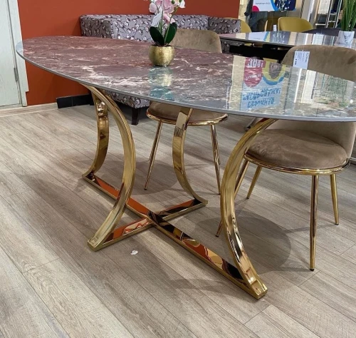 Стол обеденный Тренди DT-2889A.2, 180х90х75 см, малахитовый мрамор