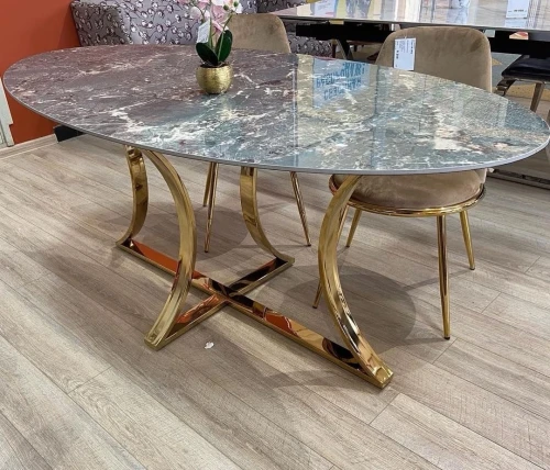 Стол обеденный Тренди DT-2889A.2, 180х90х75 см, малахитовый мрамор