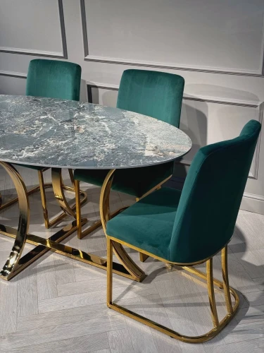 Стол обеденный Тренди DT-2889A.2, 180х90х75 см, малахитовый мрамор